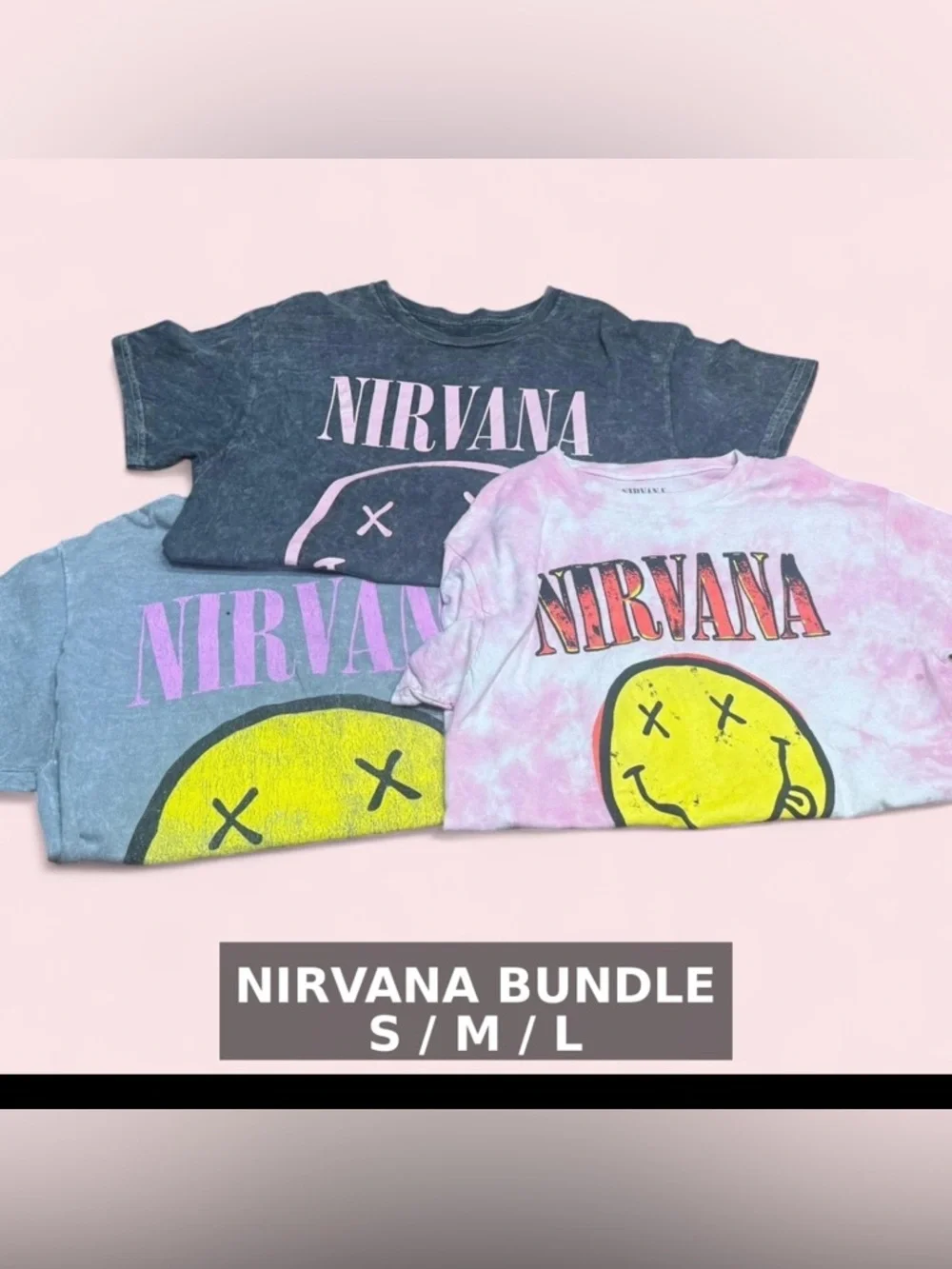 NIRVANA Graphic Tee Bundle S/M/L - Picture 1 of 7